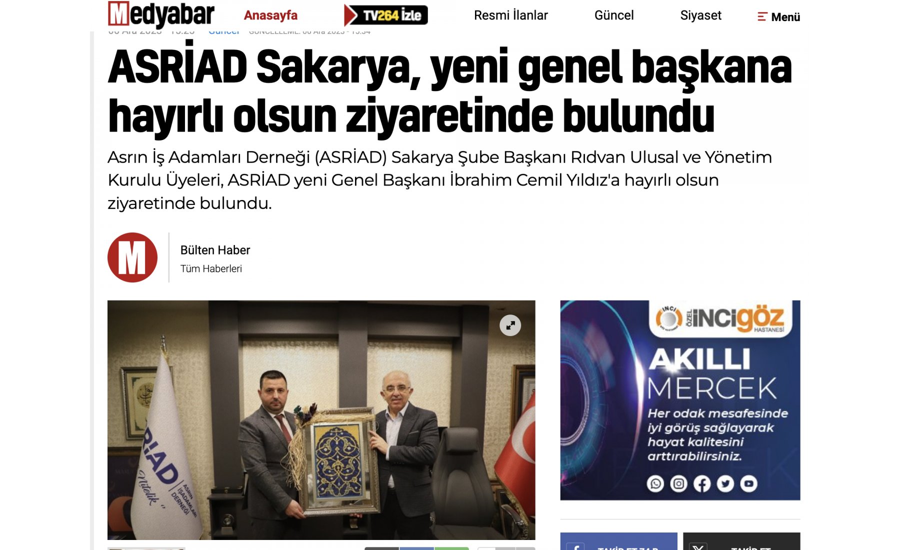 ASRİAD Sakarya, yeni genel başkana hayırlı olsun ziyareti gerçekleştirerek iş birliği ve yeni dönem projeleri hakkında önemli mesajlar verdi.