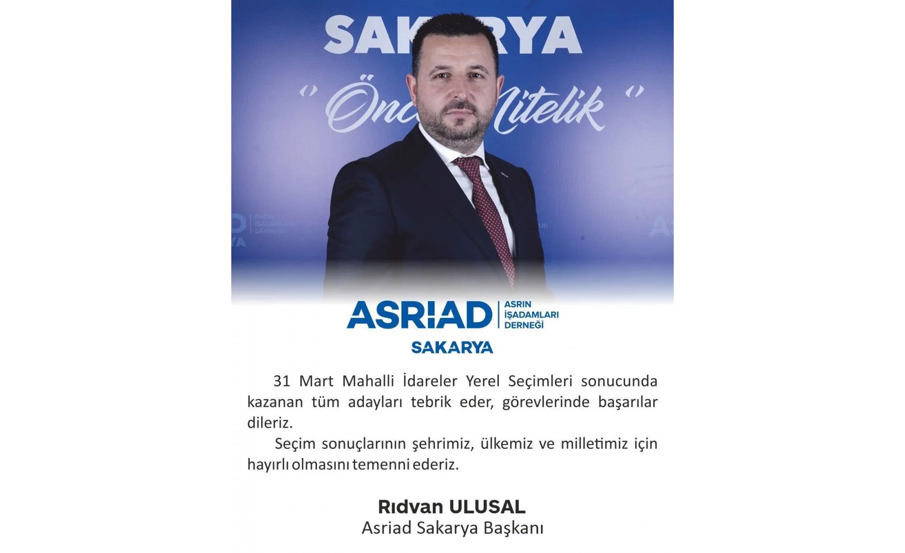 31 Mart Mahalli İdareler Yerel Seçimleri sonucunda kazanan tüm adayları tebrik eder, görevlerinde başarılar dileriz. Seçim sonuçlarının şehrimiz, ülkemiz 